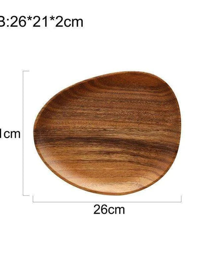 Rustic Irregular Oval Wooden Serving Platters for Sushi, Fruits, and Bread - Distinctive Decorative Dinner Plates for Home