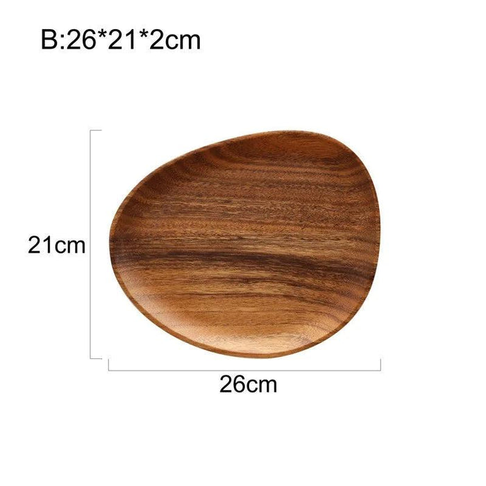 Rustic Irregular Oval Wooden Serving Platters for Sushi, Fruits, and Bread - Distinctive Decorative Dinner Plates for Home