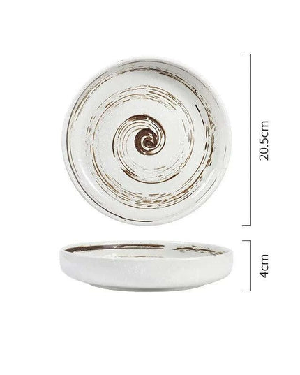 Chic 8-Inch Japanese-Inspired Ceramic Plate for Serving Pizza and Pasta