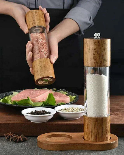 Stylish Customizable Wood Salt and Pepper Grinders - Elevate Your Cooking Experience