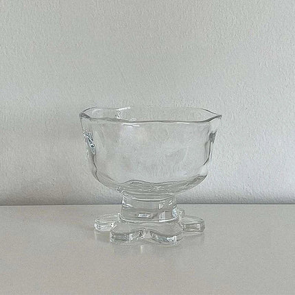 Elegant Floral Glass Dessert Bowl