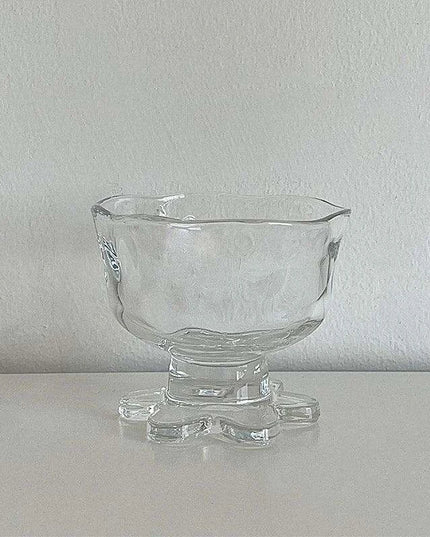 Elegant Floral Glass Dessert Bowl