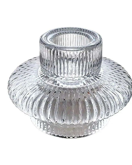 Elegant Double-Faced Glass Candle Holder for Home and Event Decor