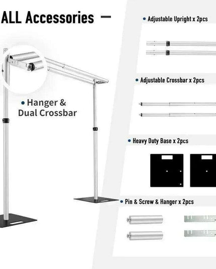 Versatile 3Mx6M Portable Backdrop Stand - Adjustable Aluminum Frame for Events and Weddings
