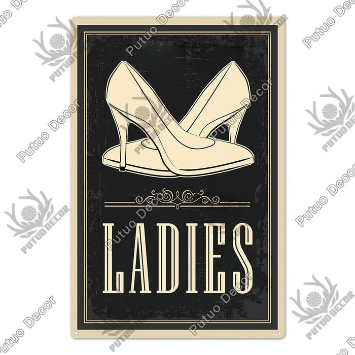 Quirky Retro Toilet Metal Wall Art for Vintage Bathroom Decor