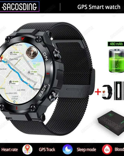 Men's Advanced GPS Fitness Smartwatch with Heart Rate Monitoring and IP68 Waterproofing - Activity Tracker for Android & iOS