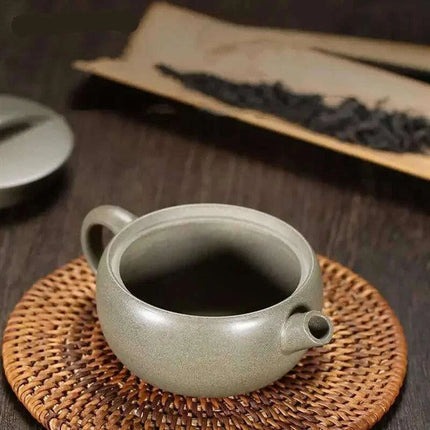 Unique Artisan Teapot - 120ml Handcrafted Green Section Mud Tea Set