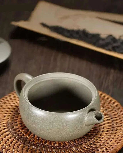Unique Artisan Teapot - 120ml Handcrafted Green Section Mud Tea Set
