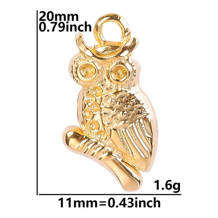 SteelFactory 5pcs Gold Plated Animal Charm Pendants - Stainless Steel