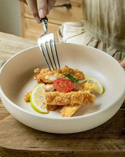 Elegant 8-Inch Porcelain Dinner Plate for Gourmet Steak, Soup, and Salad - Dishwasher and Microwave Safe for Upscale Dining