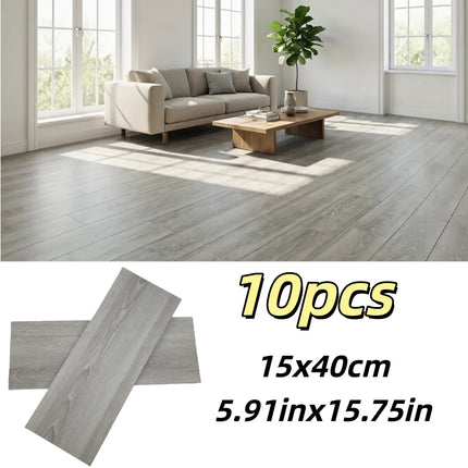 Self-Adhesive Wood Grain Floor & Wall Stickers – Set of 10