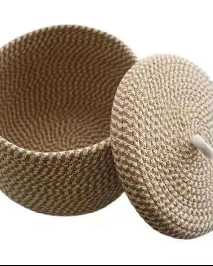 Chic Khaki Cotton Storage Basket Set: A Stylish Solution for a Neatly Organized Home
