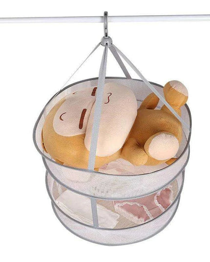 Honeycomb Windproof Portable Clothes Drying Rack with Smart Mesh Organizer