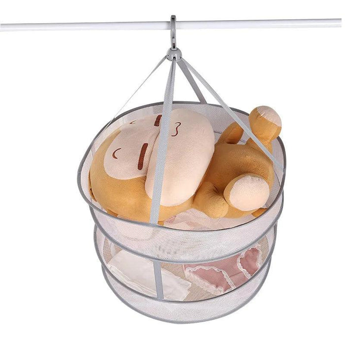 Honeycomb Windproof Portable Clothes Drying Rack with Smart Mesh Organizer