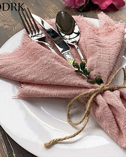 Sophisticated 10-Piece Linen-Cotton Blend Napkin Set