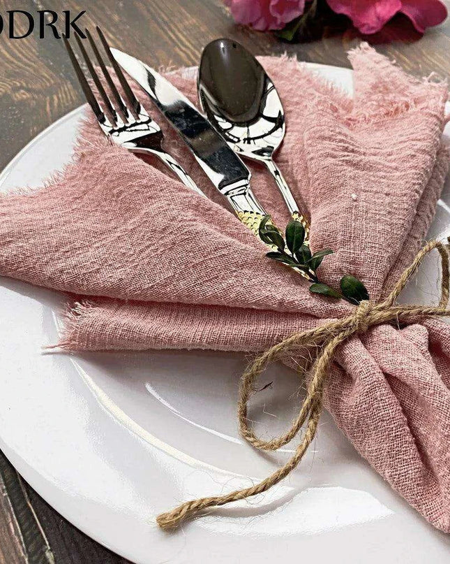 Sophisticated 10-Piece Linen-Cotton Blend Napkin Set