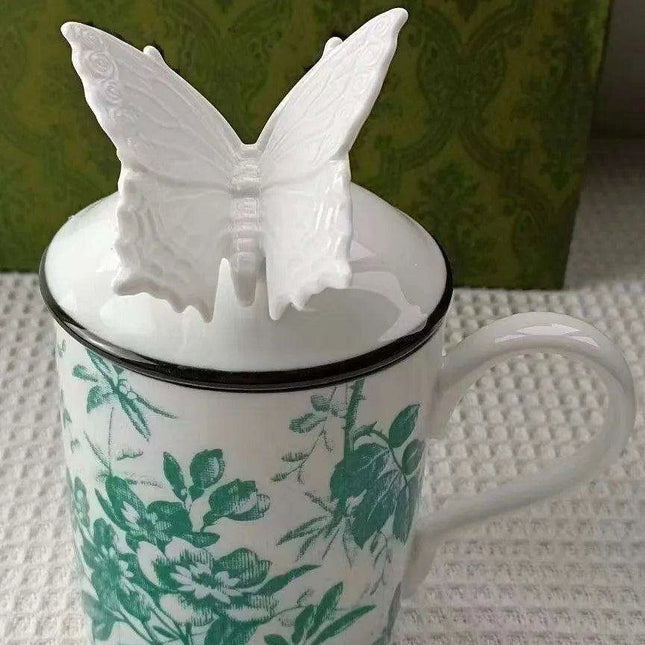 Charming European Ceramic Mug Set with Lid - Elegant Gift Box for a Delightful Drinking Experience