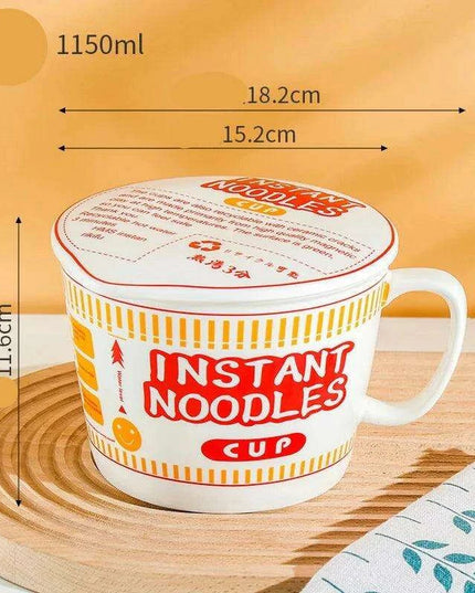 Chic Ceramic Bowls with Lids - Ideal for Noodles, Salads, and Trendy Bento Lunches