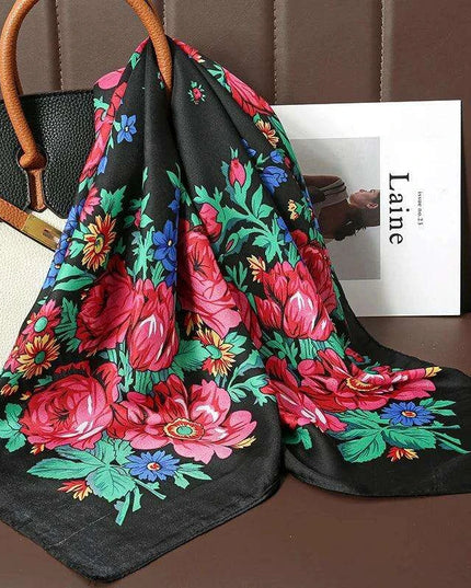 Elegant Satin Square Shawl Hijab: Luxurious 70x70cm Bandana for Women