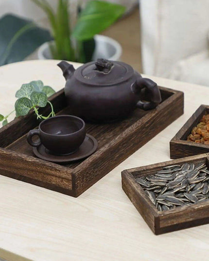 Charming Rustic Wood Serving Tray with Comfortable Handles - Ideal Multi-Purpose Centerpiece for Every Gathering