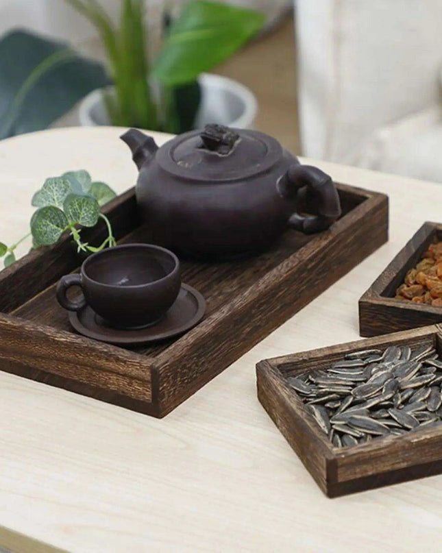 Charming Rustic Wood Serving Tray with Comfortable Handles - Ideal Multi-Purpose Centerpiece for Every Gathering