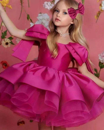 Children's Host's Performance Evening Gown - Bow Sleeveless Design