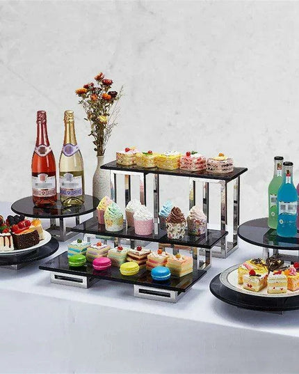 Elegant Stainless Steel Tea Buffet Stand for Sophisticated Entertaining