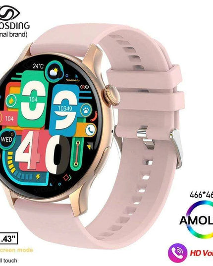 Chic Women's Bluetooth Smartwatch with Customizable AMOLED Screen and NFC Functionality