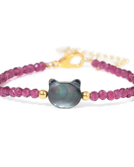 Charming Cat Lovers Beaded Bracelet - Colorful 3mm Jewelry Gift for Women and Girls