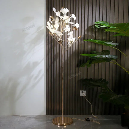 Nordic Ginkgo Leaf Tall Floor Lamp