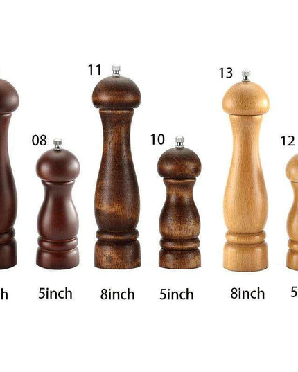 Elegant Solid Wood Adjustable Salt and Pepper Mill Set for Outdoor Dining