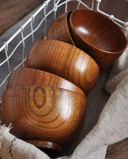 Elegant Japanese Jujube Wooden Bowls for Every Meal