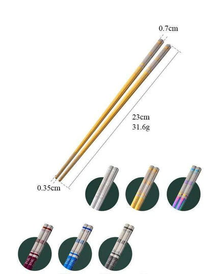 Elegant Laser Engraved Stainless Steel Chopsticks with Non-Slip Grip for Sushi and Noodle Lovers