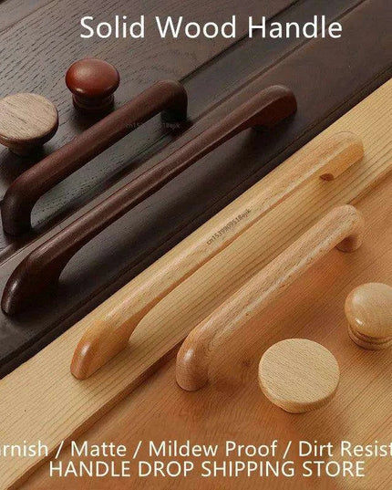 Chic Wooden Cabinet Knobs - Distinctive Walnut & Beech Drawer Handles for Elegant Home Interiors