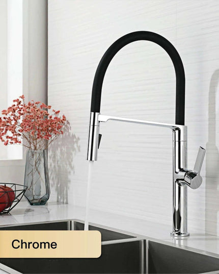 Elegant Gunmetal Magnetic Docking Kitchen Faucet - Stylish Single Handle Hot and Cold Tap