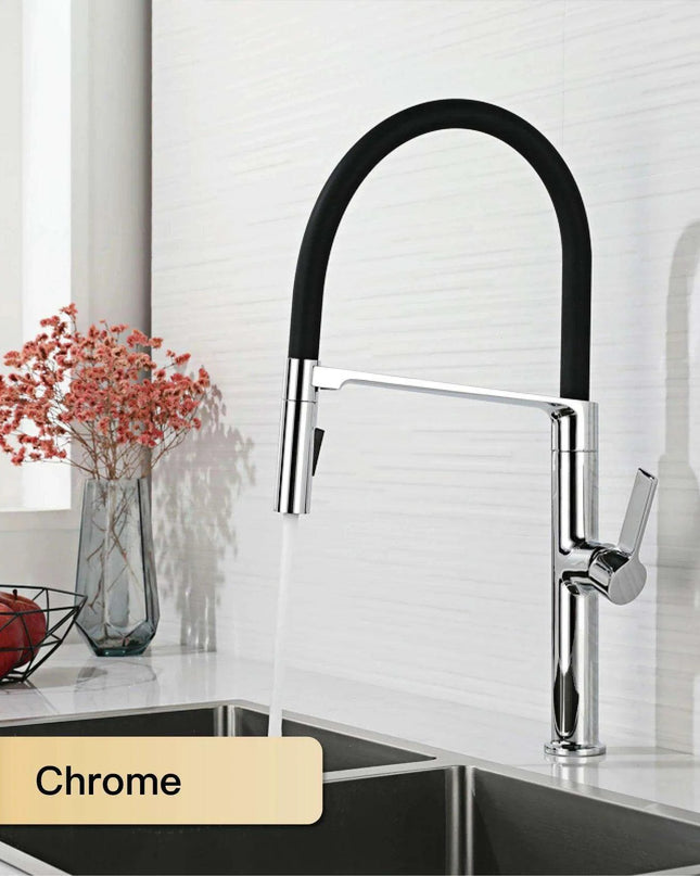 Elegant Gunmetal Magnetic Docking Kitchen Faucet - Stylish Single Handle Hot and Cold Tap
