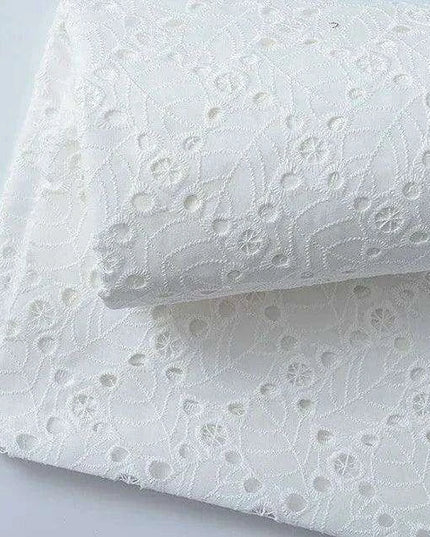 Elegant 100% Cotton White Lace Material