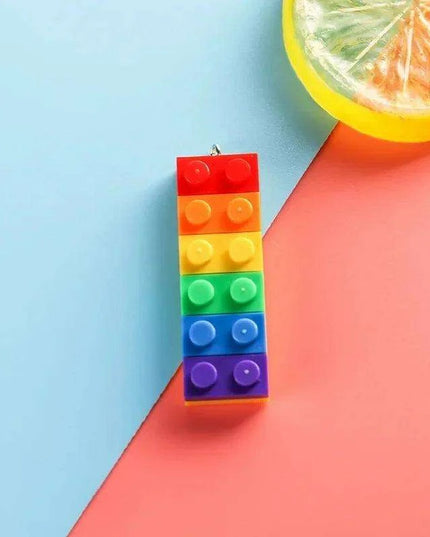 Prideful Spectrum Brick Keychain - Colorful Accessory for LGBTQ+ Celebration