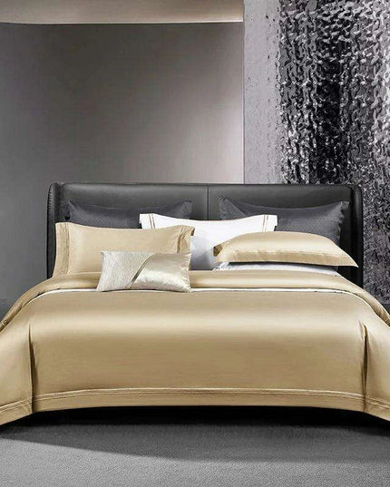 Elegant 1000TC Egyptian Cotton Silky Soft Embroidered Bedding Collection with Duvet Cover, Sheet, and Pillowcases
