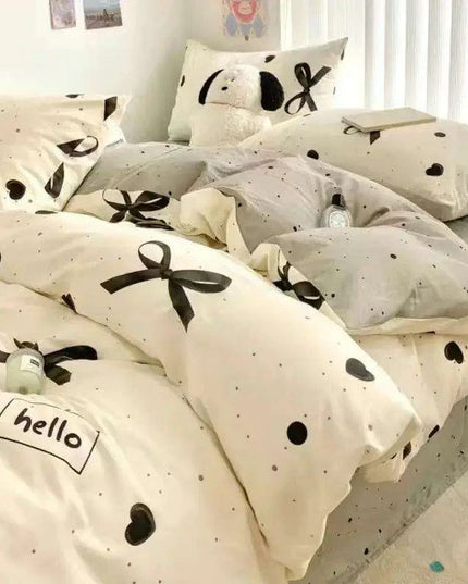 Korean Heart Bedding Set