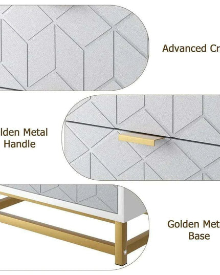 Modern Grey 4-Drawer Chest with Sleek Metal Legs and Generous Storage