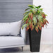 Modern Black Tall Planters Set of 2 - 24 Inch Outdoor Flower Pot Duo