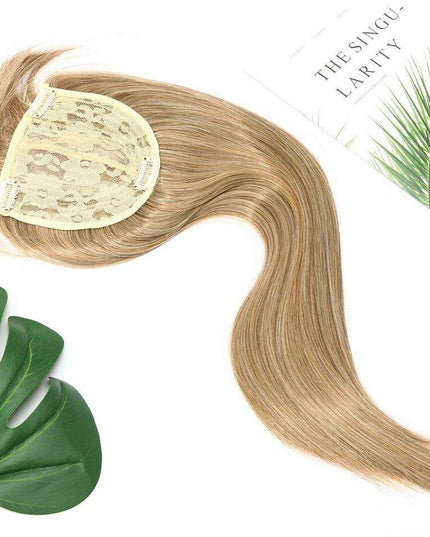 17-Inch Clip-In Synthetic Hair Topper with Silk Base and Bangs for Women