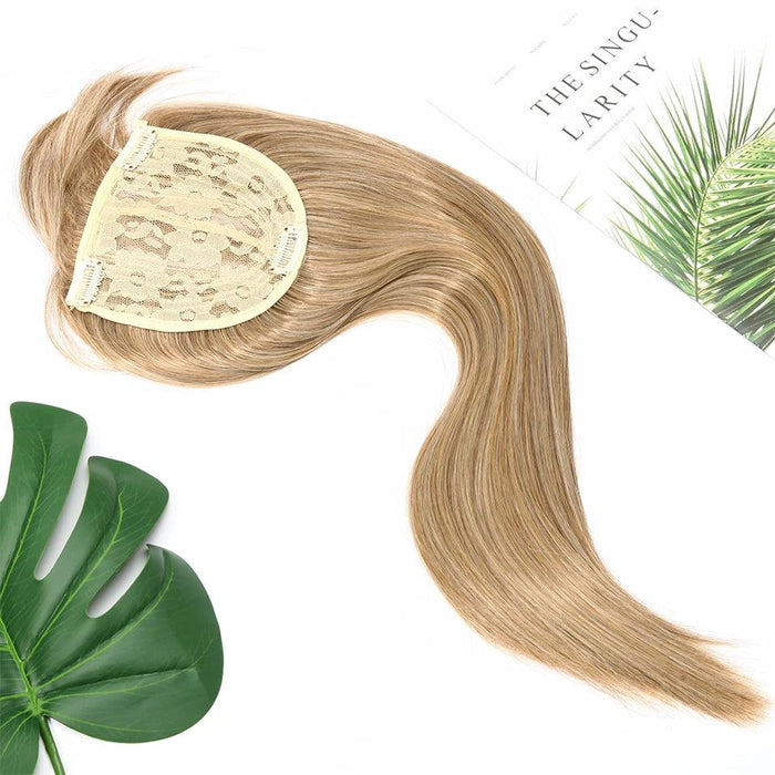 17-Inch Clip-In Synthetic Hair Topper with Silk Base and Bangs for Women