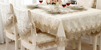 WenYun European Lace Embroidery Tablecloth - Elegant Dinner Decor