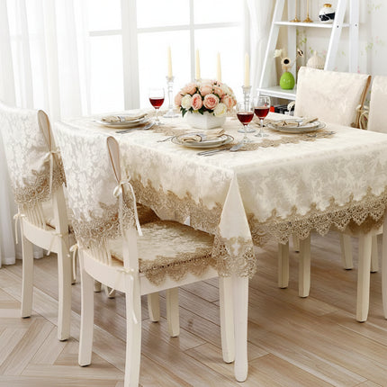 WenYun European Lace Embroidery Tablecloth - Elegant Dinner Decor
