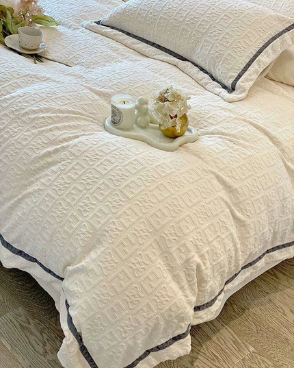 3D Plush Velvet Queen Duvet Cover Set of 4 pcs