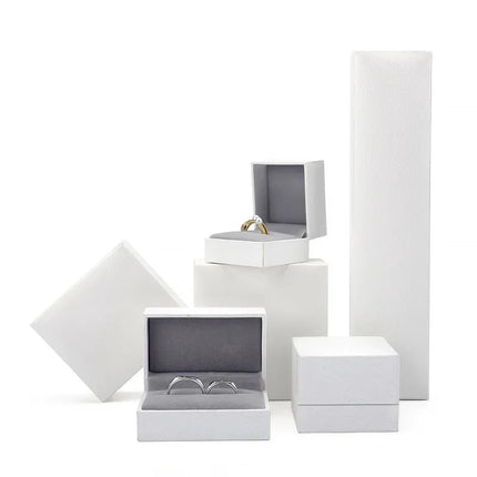 Leather-Covered Jewellery Gift Box — Ring, Pendant, Bangle & Chain Styles, 6 Colours
