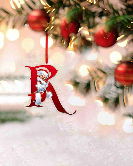 Personalized Santa Hat Alphabet Ornaments for Holiday Tree Decoration