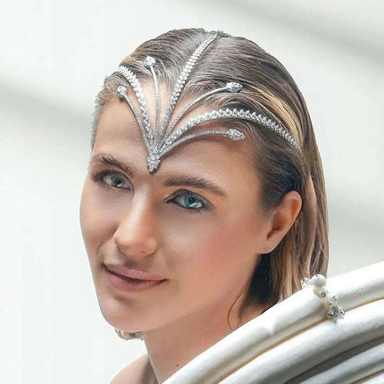 Luxe Zircon Bridal Tiara Crown with Intricate Crystal Design
